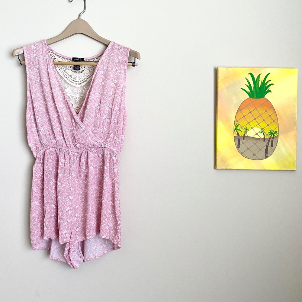 Rue 21 Floral and Lace Romper
